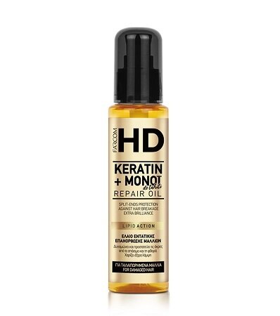 HD KERATIN+MONOJ Възстановяващо олио коса 100мл.