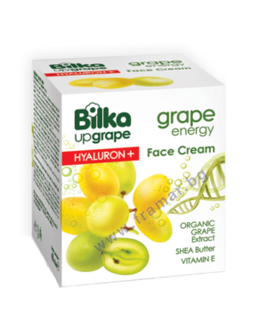 Хидратиращ крем за лице Bilka Grape Energy Hyaluron+ с екстракт от бяло грозде, 40 мл