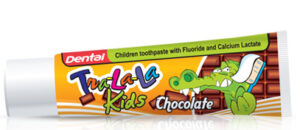 Детска паста за зъби Dental Kids Chocolate Tra-la-la с аромат на шоколад, 50 мл