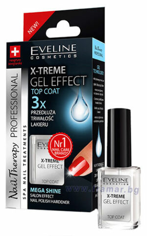 Топ лак за нокти Eveline Cosmetics X-Treme с екстремен гел ефект 12мл
