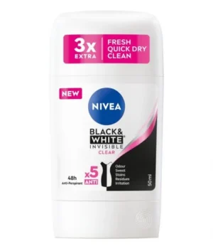 Дамски дезодорант стик NIVEA INVISIBLE ON BLACK & WHITE CLEAR, 50 мл.