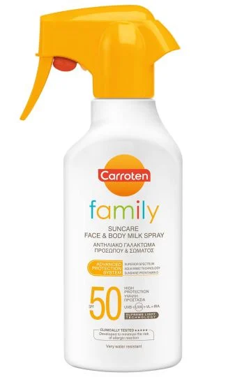 Слънцезащитно мляко Carroten Carroten Family спрей SPF 50 270мл