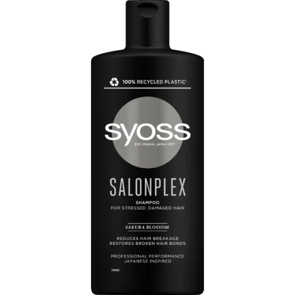 Възстановяващ шампоан за увредена коса Syoss Salonplex, 440 мл