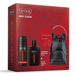 Комплект за мъже STR8 RED CODE Тоалетна вода, 100 мл + Део спрей, 150 мл + Раница