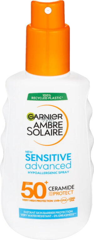 Водоустойчиво слънцезащитно мляко за деца GARNIER AMBRE SOLAIRE SENSITIVE, SPF50+, 150 мл