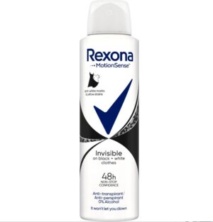 Дамски дезодорант Rexona MotionSense Invisible Black & White, 150 мл