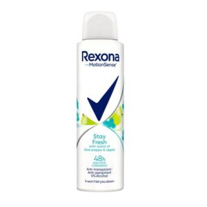 Дамски дезодорант против изпотяване Rexona Motionsense Stay Fresh Blue Poppy & Apple, 150 мл