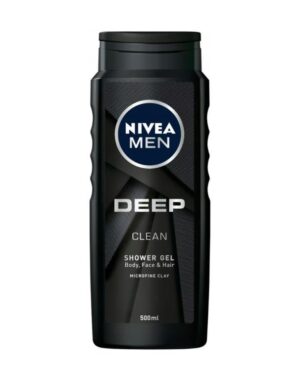 Душ гел за тяло, лице и коса за мъже NIVEA MEN DEEP CLEAN BODY, FACE & HAIR, 500 мл