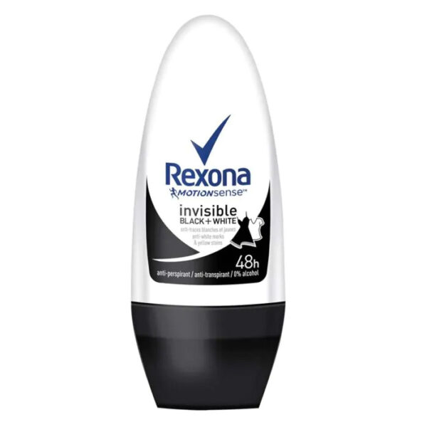 Дамски део рол-он против изпотяване Rexona Invisible Black&White , 50 мл