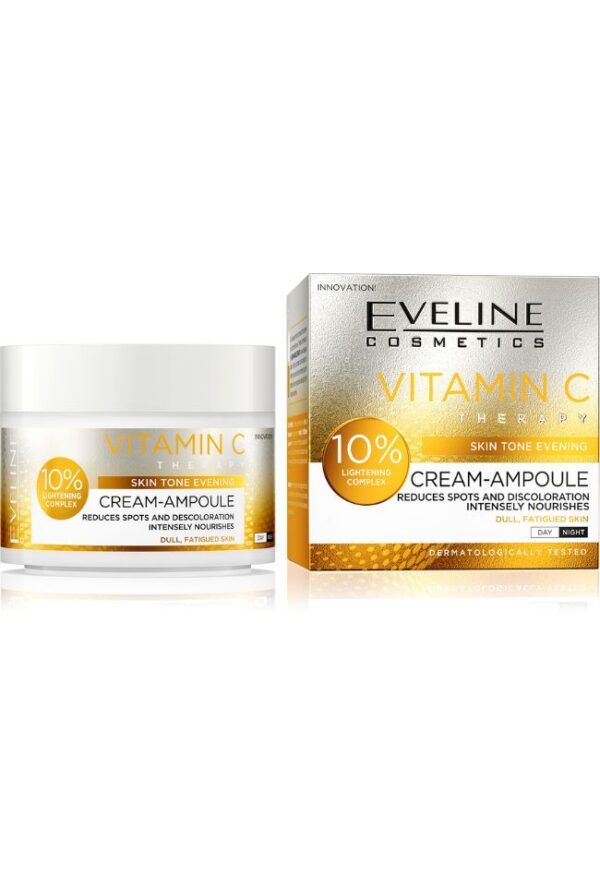 ДНЕВЕН И НОЩЕН КРЕМ АМПУЛА ЗА ЛИЦЕ EVELINE COSMETICS CREAM-AMPOULE VITAMIN C, 50МЛ