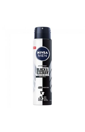 Мъжки дезодорант спрей Nivea NIVEA MEN BLACK & WHITE INVISIBLE, против изпотяване, 250 мл