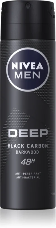 Мъжки дезодорант спрей Nivea NIVEA MEN DEEP BLACK CARBON, против изпотяване, 150 мл