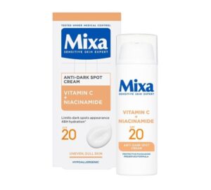 Крем за лице против тъмни петна Mixa Vitamin C Niacinamide Anti-Dark Spot Cream, SPF 20, 50 мл