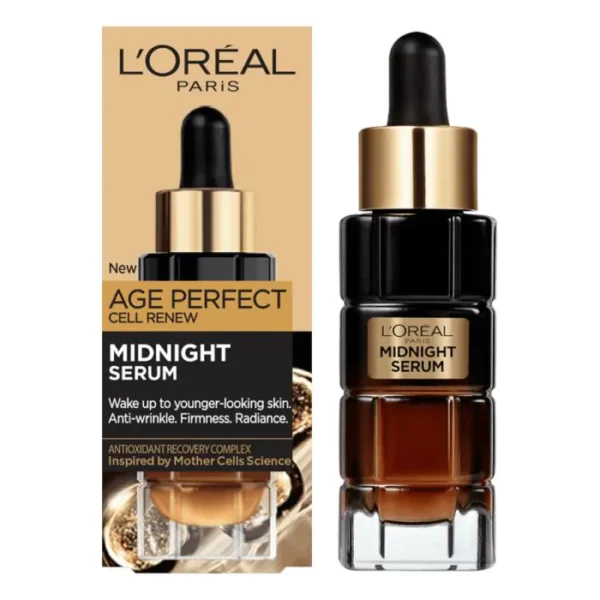 Регенериращ нощен серум за лице L'Oréal Paris Age Perfect Cell Renewal, против стареене, 30 мл