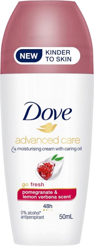 Дамски рол-он Dove Advanced Care Pomegranate & Lemon Verbena Scent – Енергия и свежест в едно докосване 48 часа, 50 мл
