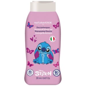 Детски шампоан за коса душ- гел NATURAVERDE Stitch, 250 мл