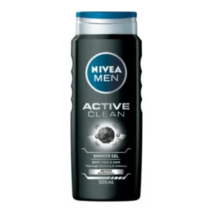 Душ гел 3в1 с активен въглен Active Clean от NIVEA MEN, 500 мл