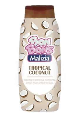 Душ гел за деца MALIZIA BON BONS TROPICAL COCONUT, 500 мл