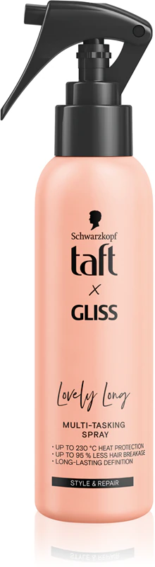 Мултифункционален спрей за топлинно третиране, Schwarzkopf Taft x Gliss Lovely Long, 150 мл