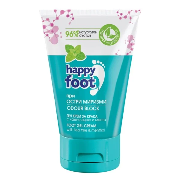 Натурален крем-гел за крака HAPPY FOOT – Свежест и комфорт срещу остра миризма, 100 мл