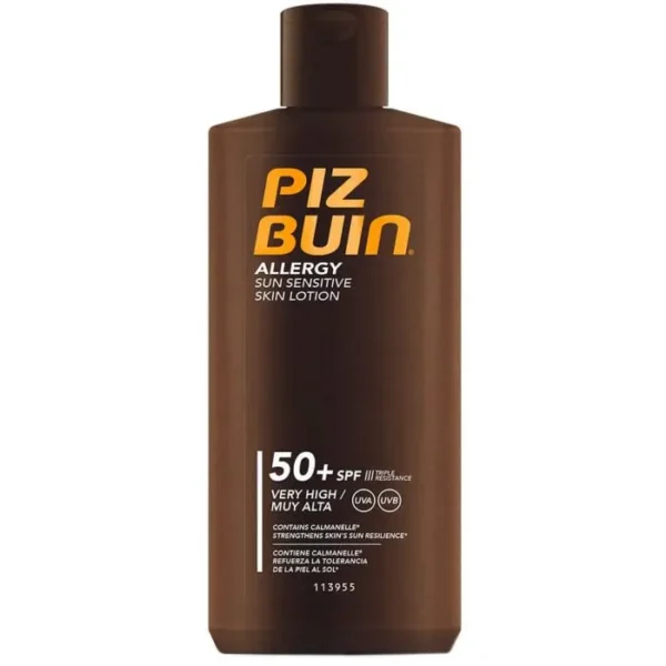 Слънцезащитен лосион за чувствителна и алергична кожа Piz Buin Allergy SPF 50+, 200 мл