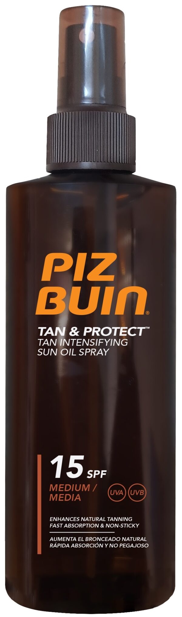 Слънцезащитно олио за тяло SPF 15 с активатор за красив тен Piz Buin Tan & Protect, 150 мл