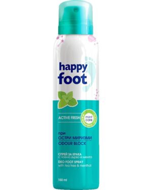Спрей за крака срещу остри миризми Happy Foot – Незабавна свежест , 150 мл