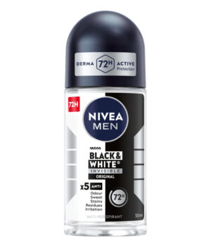 Дезодорант рол-он за мъже NIVEA MEN Black & White Invisible, 50 мл