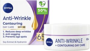 Дневен крем срещу бръчки Nivea Anti Wrinkle 65+, с екстракт от соя, 50 мл