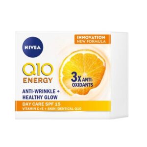 Енергизиращ дневен крем за сияйна кожа Nivea Q10 Energy SPF 15, с антиоксидантни, 50 мл