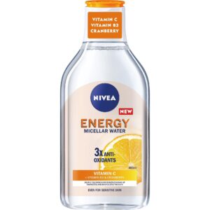 Енергизираща мицеларна вода за всеки тип кожа NIVEA Energizing, с 3 вида антиоксиданти, 400 мл