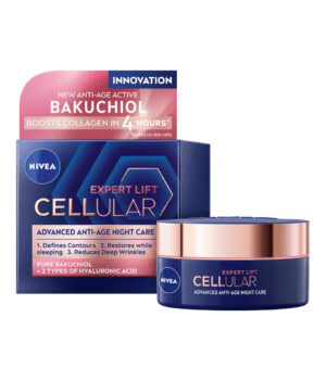 Нощен крем срещу бръчки Nivea CELLULAR EXPERT LIFT, с 2 типа хиалурон, 50 мл