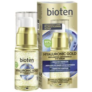 Околоочен уплътняващ серум против бръчки Bioten HYALURONIC GOLD, 15 мл