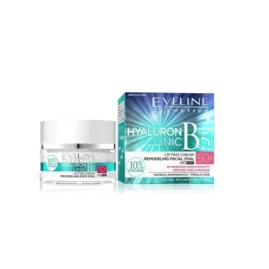 Регенериращ крем за лице с лифтинг ефект EVELINE HYALURON CLINIC 50+,с хиалуронова киселина, 50 мл