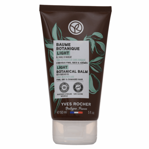 Балсам за суха и увредена коса Yves Rocher, без изплакване, с авокадово олио, 150 мл