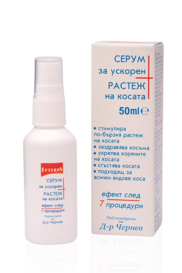 Серум за ускорен растеж EVTERPA с екстракт от коприва, за тънка и изтощена коса , 50 мл