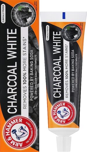 Arm & Hammer Charcoal White – избелваща паста със сода и активен въглен, 75 мл