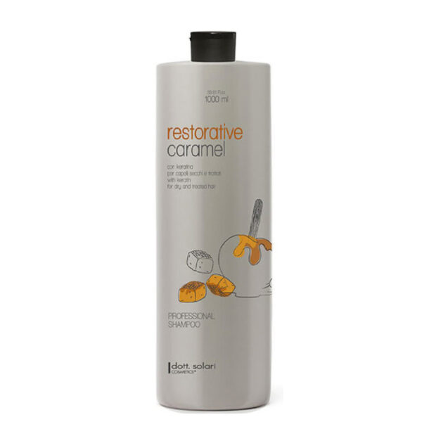 Dott. Solari Restorative Caramel – възстановяващ шампоан с кератин за увредена коса, 1000 мл