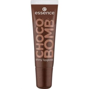 ESSENCE CHOCO BOMB SHINY LIPGLOSS – Гланц за устни с шоколадов аромат и златисти частици, 10 мл