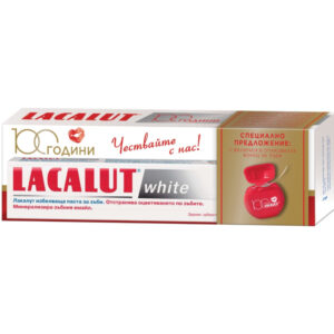 Lacalut White – избелваща паста за зъби + конец за сияйна усмивка, 75 мл