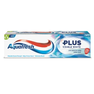 Aquafresh Plus Visible White – избелваща паста за зъби с 3‑в‑1 ефект, 75 мл