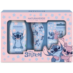 STITCH ДЕТСКИ КОМПЛЕКТ -ДУШГЕЛ+БАЛСАМ УСТНИ+ЧЕТКА КОСА