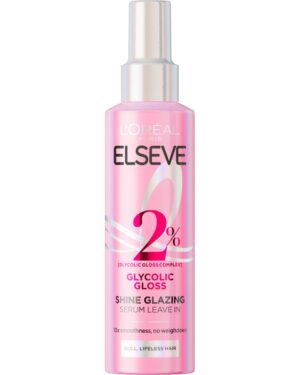 Серум Elseve Glycolic Gloss – флакон с лека формула за блясък, гладкост и защита на косата.