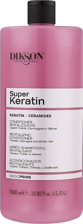Dikson Super Keratin балсам за коса 1000 мл – възстановяващ балсам с кератин за суха и увредена коса