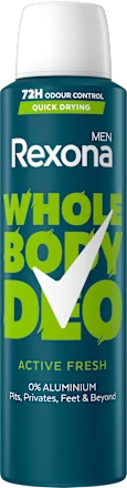 Rexona Whole Body Active Fresh мъжки дезодорант спрей 0% алуминий 150 мл.