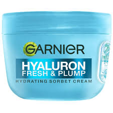 Garnier Hyaluron Fresh & Plump сорбе крем за лице 85 мл за хидратация и плътност.