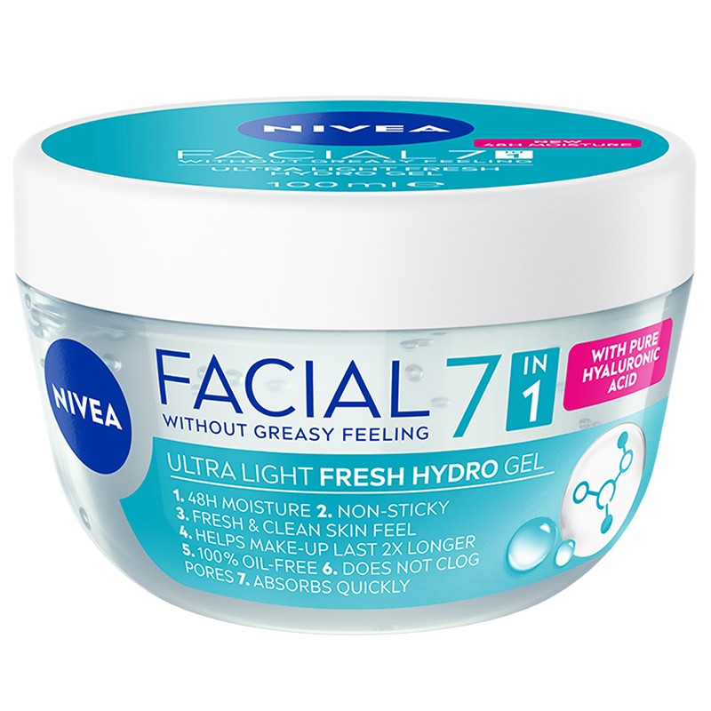 NIVEA FACIAL 7 ХИДРАТИРАЩ ГЕЛ КРЕМ С ХИАЛУРОН 100МЛ.
